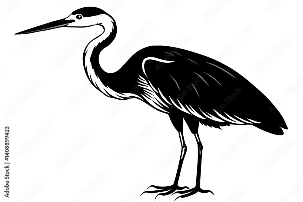 Obraz premium heron silhouette vector illustration