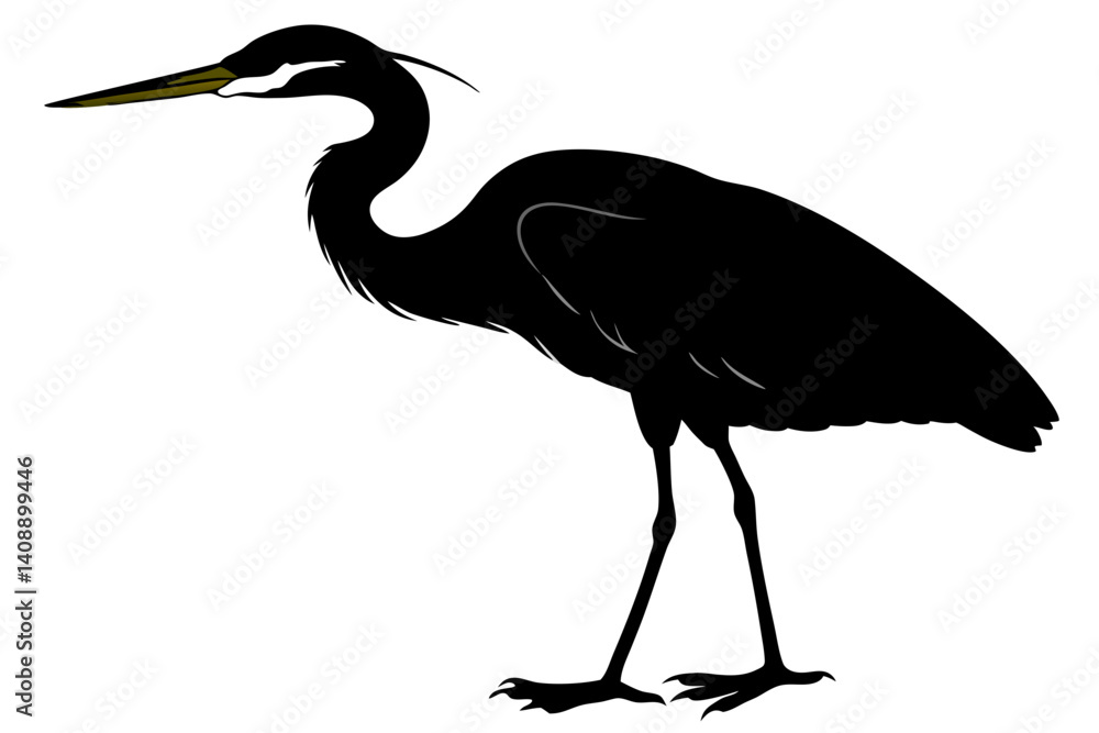 Obraz premium heron silhouette vector illustration