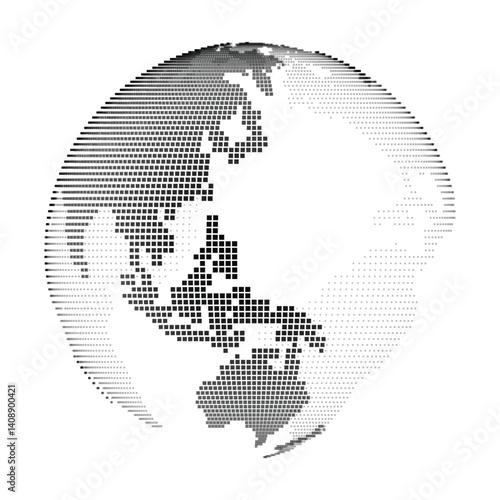 Pixelated Globe - Item 10
