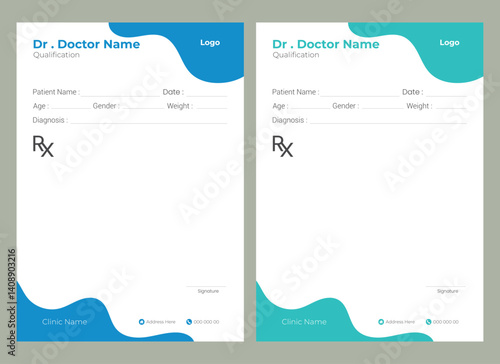  a4 doctor prescription notepad paper template design
