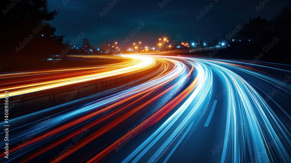 Car motion trails. Speed light streaks background with blurred fast moving light effect, Racing cars dynamic flash effects city road with long exposure night lights by ai. Car motion trails. Speed light streaks background with blurred fast moving light effect, Racing cars dynamic flash effects city road with long exposure night lights by ai.