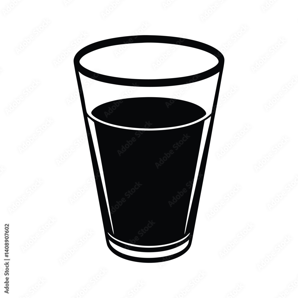 Glass with water silhouette vector illustration Glass with water silhouette vector illustration