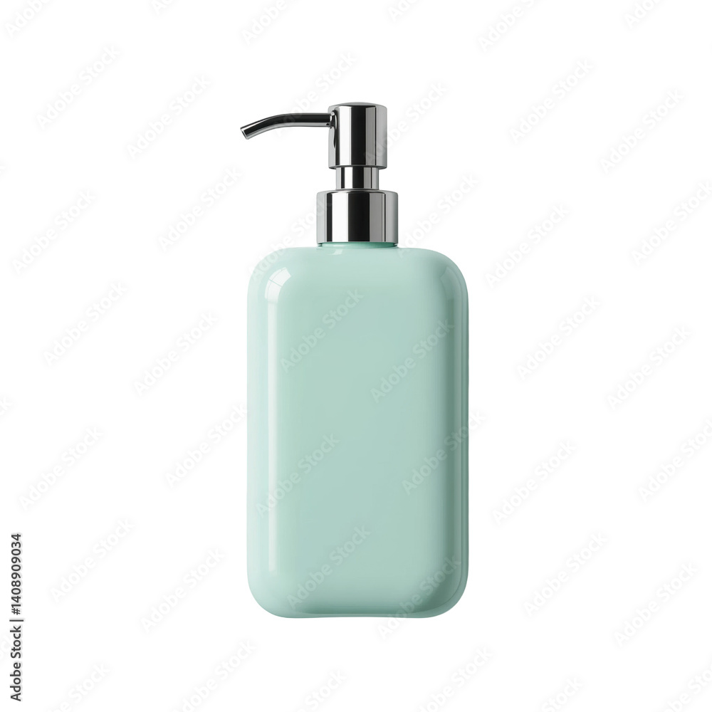 mint green soap dispenser with sleek design, perfect for modern bathrooms and kitchens, adds touch of elegance