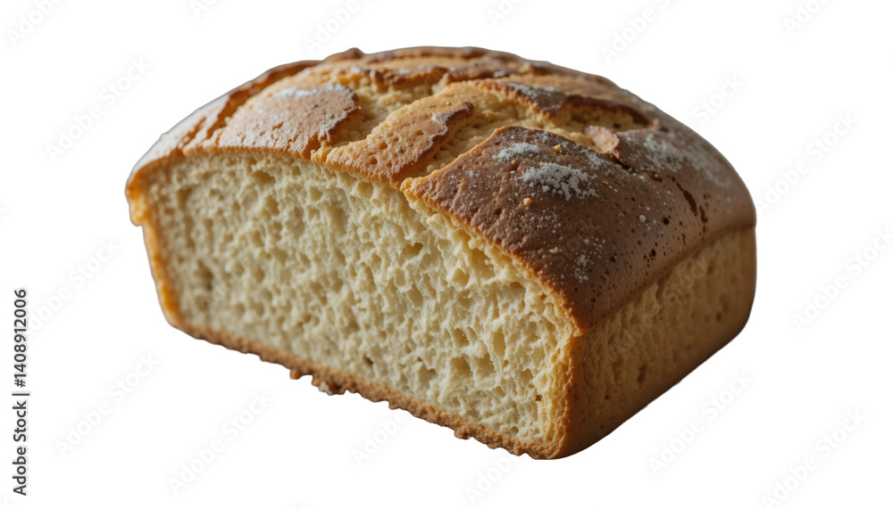 Freshly baked golden brown bread with crusty exterior and soft, airy interior, perfect for sandwiches or toasting Freshly baked golden brown bread with crusty exterior and soft, airy interior, perfect for sandwiches or toasting