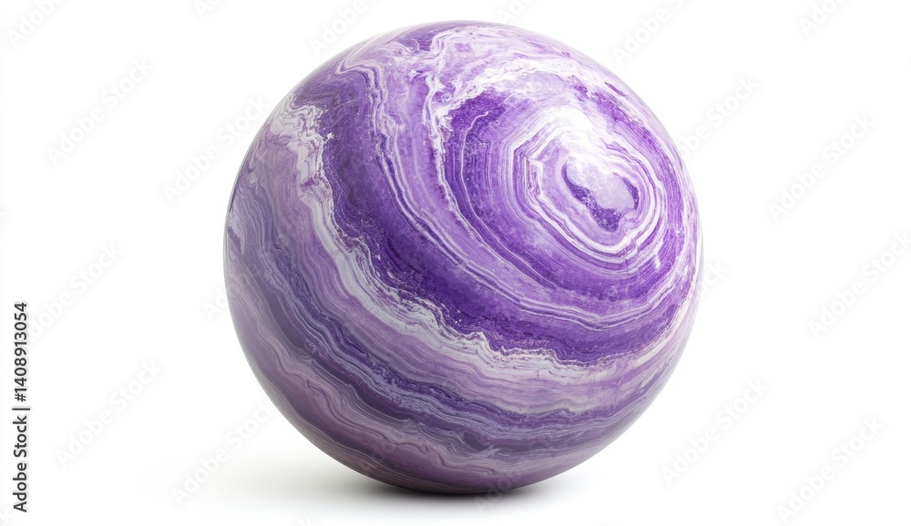 Beautiful Purple Marble Sphere with Swirling Patterns and Texture Beautiful Purple Marble Sphere with Swirling Patterns and Texture
