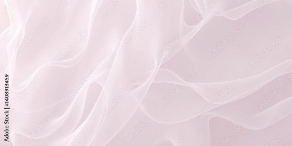Fototapeta premium Elegant Draped Sheer Fabric Soft Pink Texture Background