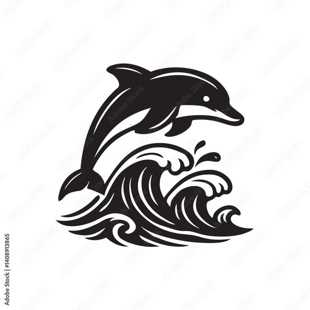 Naklejka premium dolphin isolated on white