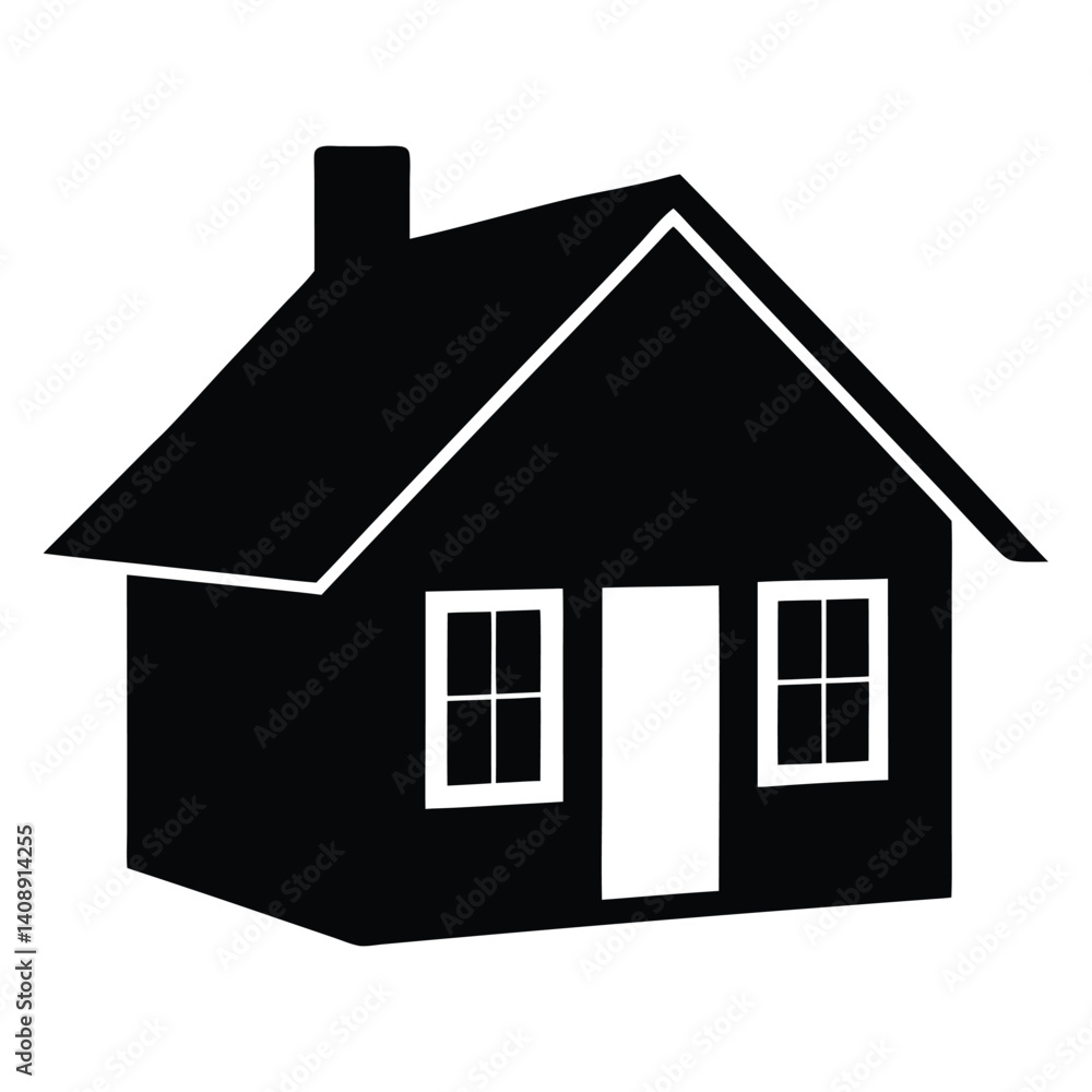 Simple house silhouette vector illustration Simple house silhouette vector illustration