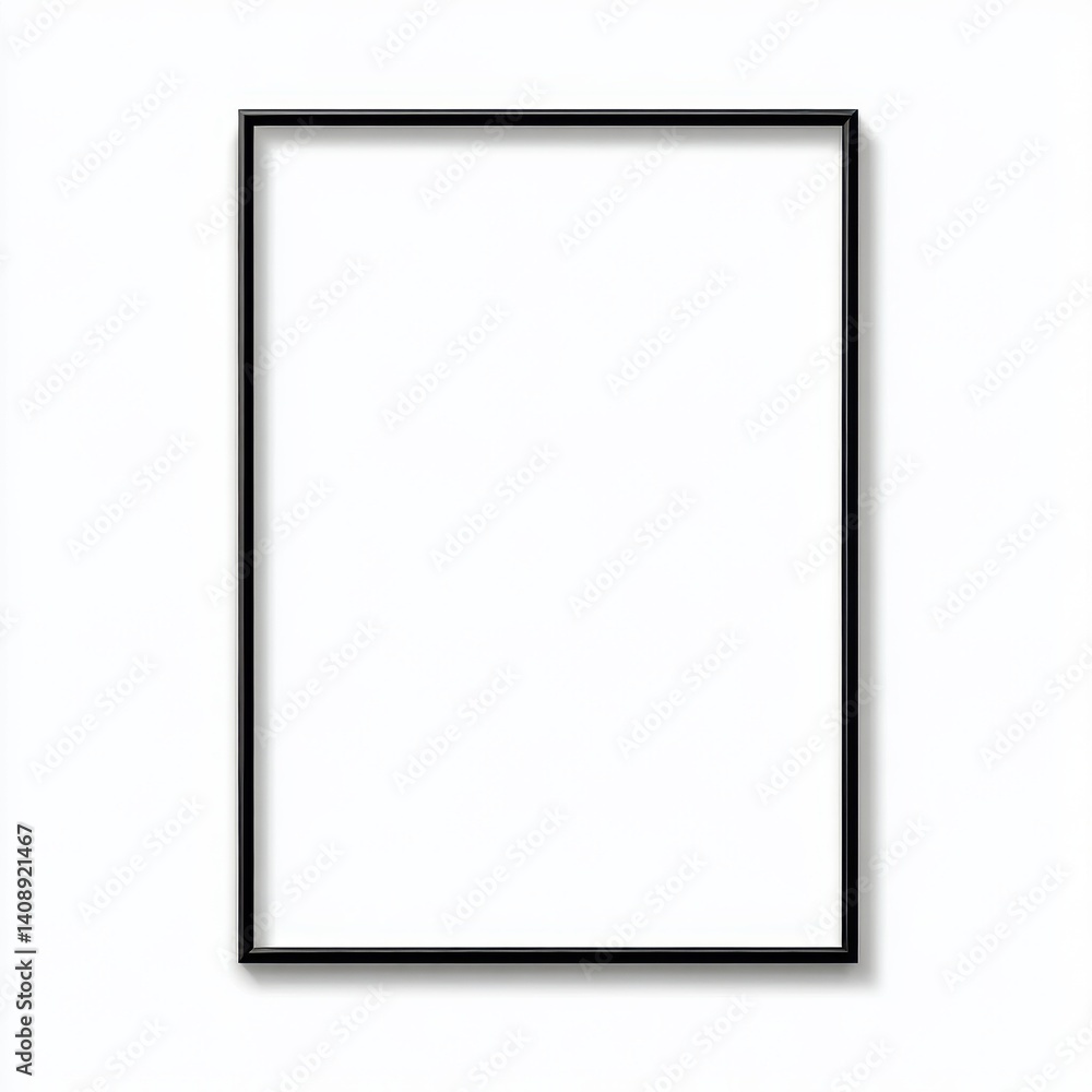 Black frame mockup for artwork isolated on white background Black frame mockup for artwork isolated on white background
