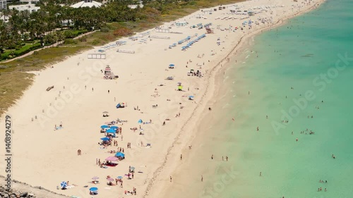 Wallpaper Mural Aerial view from above Miami beach, during a sunny summer day  Torontodigital.ca