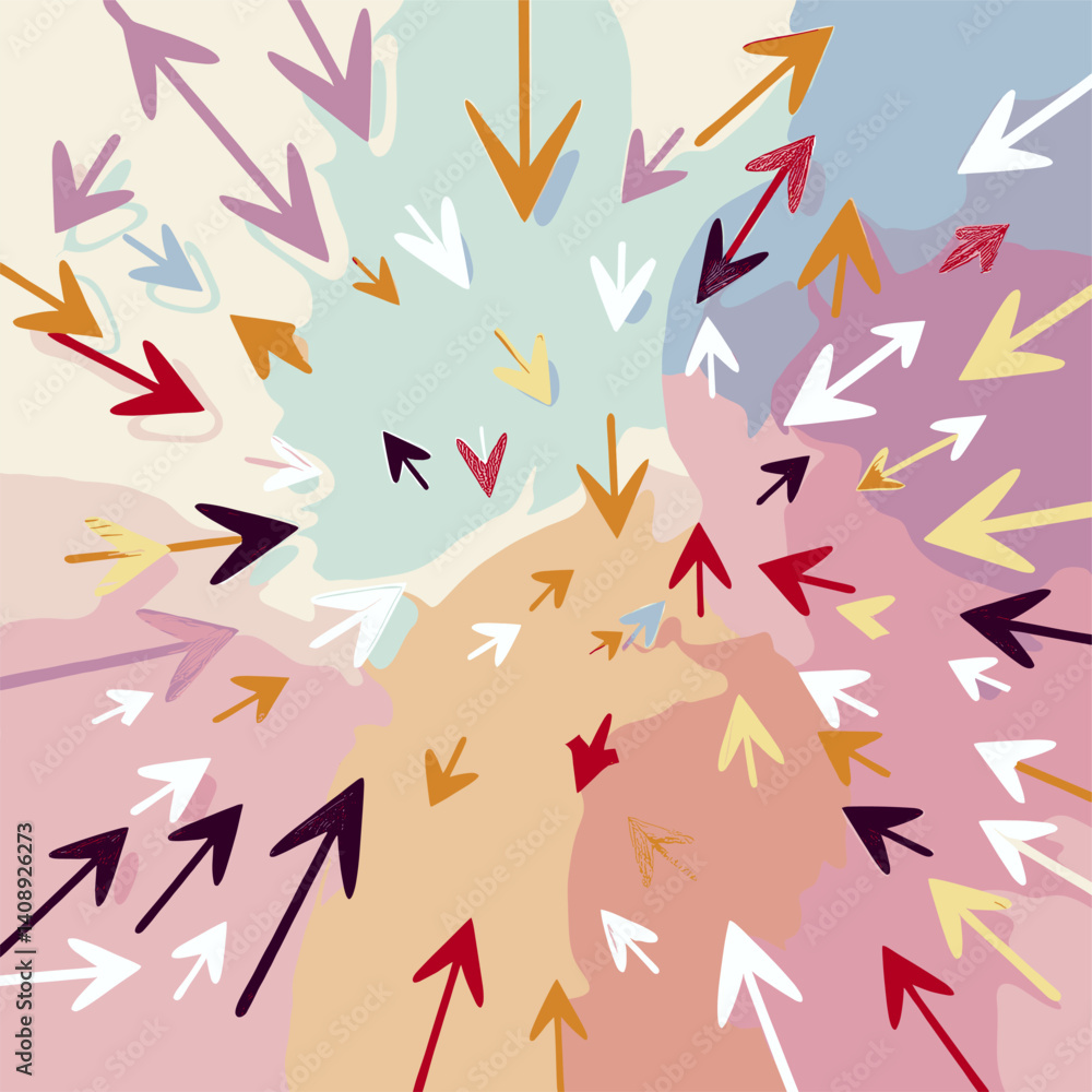 Abstract Pastel Arrow Convergence: Dynamic Flow & Direction Abstract Pastel Arrow Convergence: Dynamic Flow & Direction