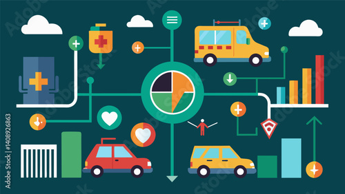 A public health agency utilizing data on traffic accidents and fatalities to recommend infrastructure changes and safety measures to reduce the number of deaths and injuries.. Vector illustration