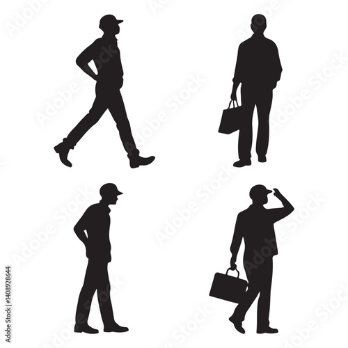  Man silhouette vector icon set design 

