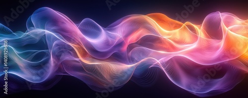 Wallpaper Mural Dynamic flowing abstract waves of radiant colors in cosmic space Torontodigital.ca