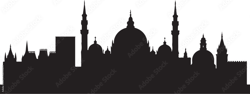 Obraz premium City Skyline Silhouettes Set