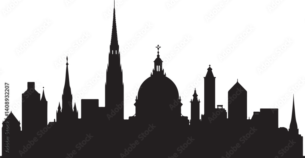 Fototapeta premium City Skyline Silhouettes Set