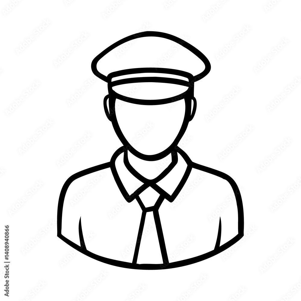 man in uniform icon, office icon, police officer icon isolated transparent background man in uniform icon, office icon, police officer icon isolated transparent background