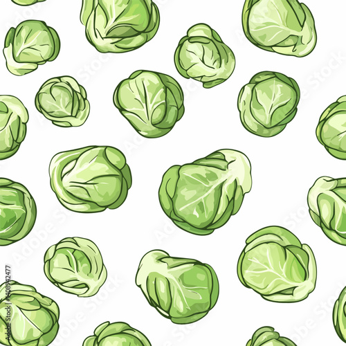 Brussels sprouts pattern. Exquisite vector plant patterns.