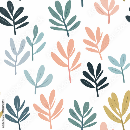 Ice plant pattern. Exquisite vector plant patterns.