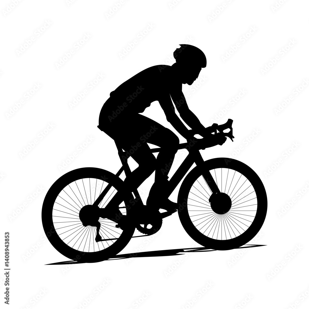Naklejka premium Bicycle rider cyclist silhouette vector icon