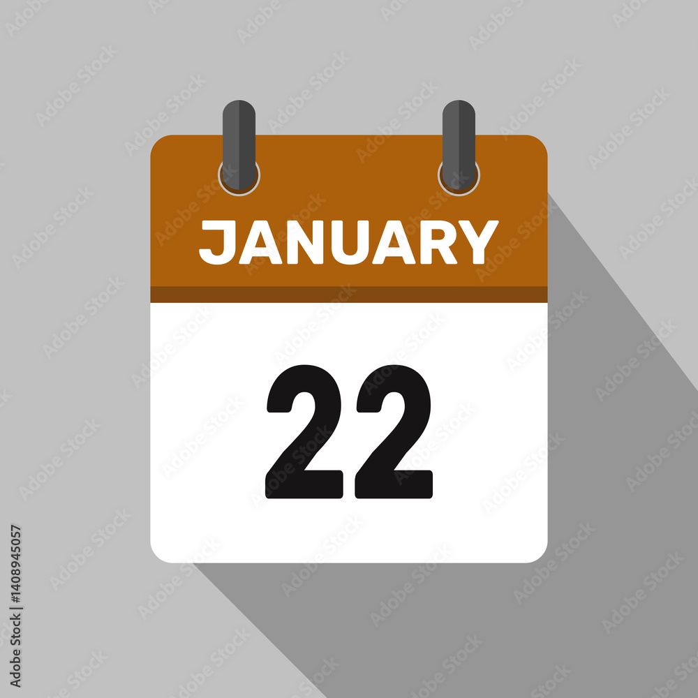 22 january calender icon text page monthly web design. 22 january calender icon text page monthly web design.