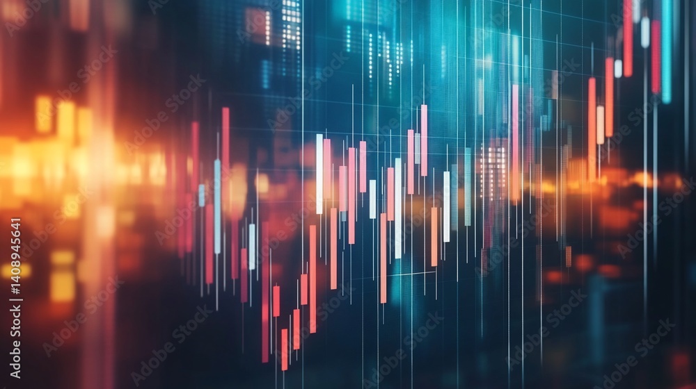 Abstract financial data visualization. Dynamic stock market trends displayed with colorful charts Abstract financial data visualization. Dynamic stock market trends displayed with colorful charts