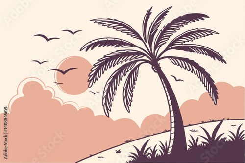 palm tree silhouette vector illustration
