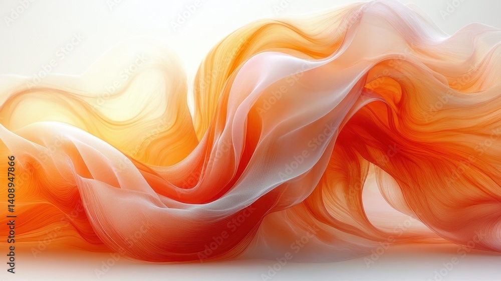 Abstract Orange and White Fabric Swirls: A Symphony of Texture and Light Abstract Orange and White Fabric Swirls: A Symphony of Texture and Light