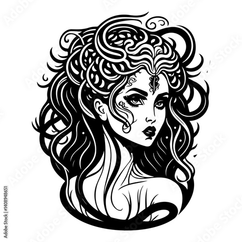 Enchanting Beauty: Mystical Woman Illustration