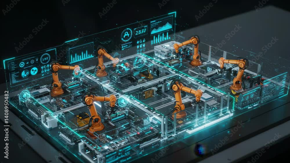 Futuristic Robotics Automation System with Interactive Digital ...