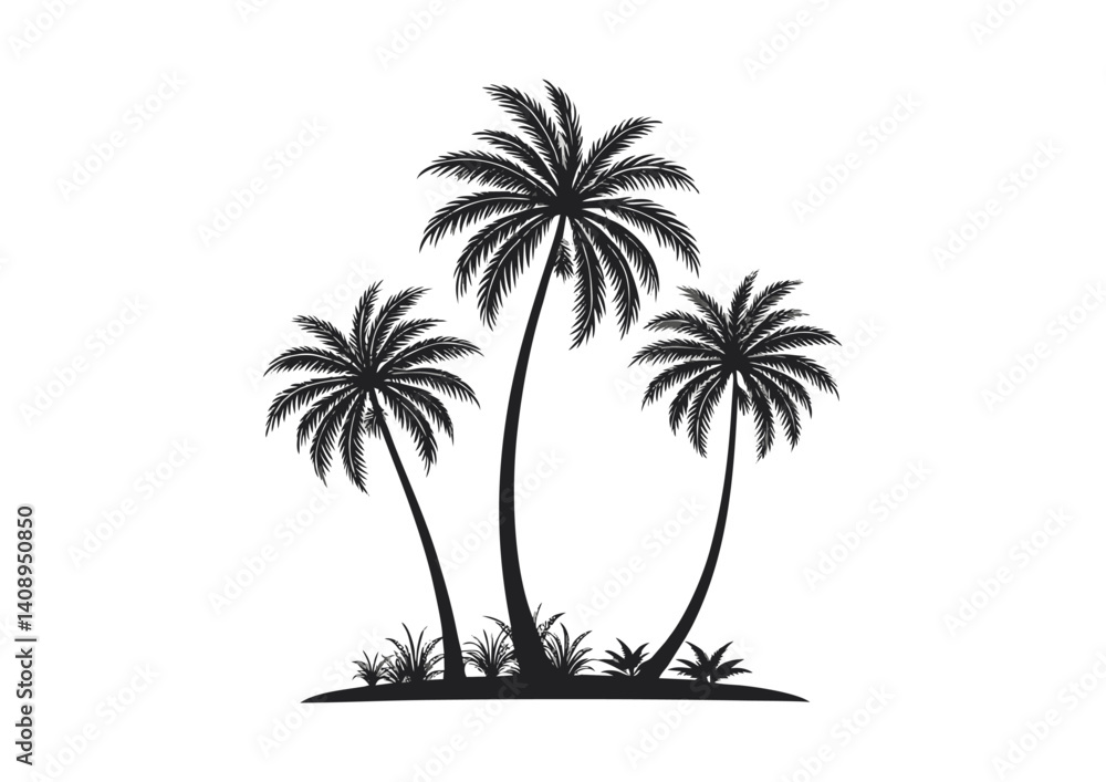 palm tree silhouette vector palm tree silhouette vector