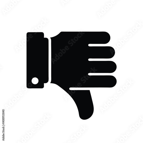 Hand with Thumb Down Icon on Transparent Background, Negative Feedback Symbol