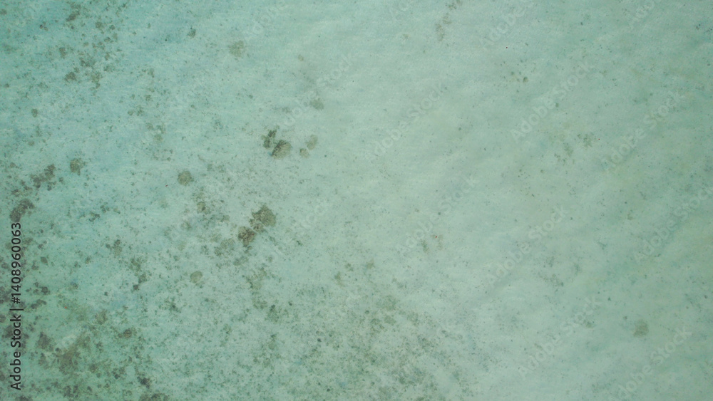 Aerial view of the white sand and clear sea water