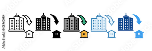 Corporate Downsizing  Icon Set Multiple Style Collection