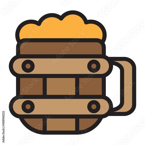 Beer Tankard Vector Filled Icon Design