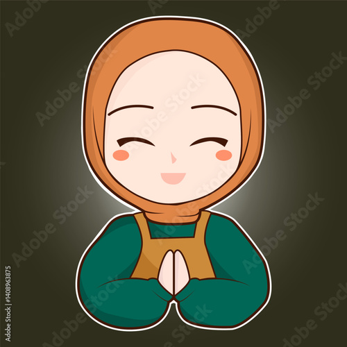 muslim woman hijab vector logo