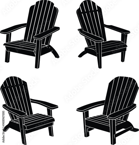 Adirondack Chair silhouette vector