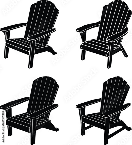 Adirondack Chair silhouette vector