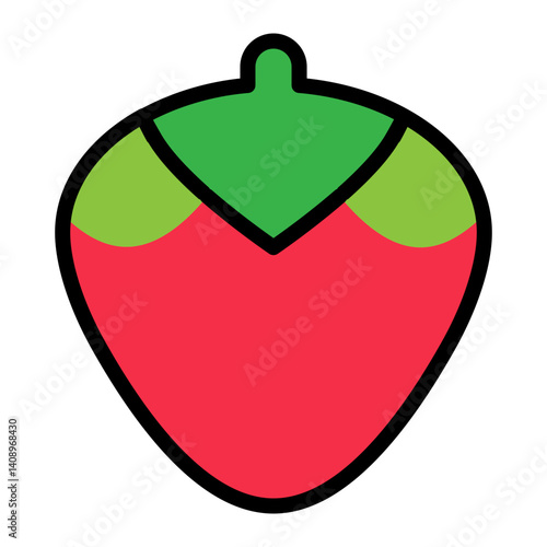 Strawberry Gummies Vector Filled Icon Design