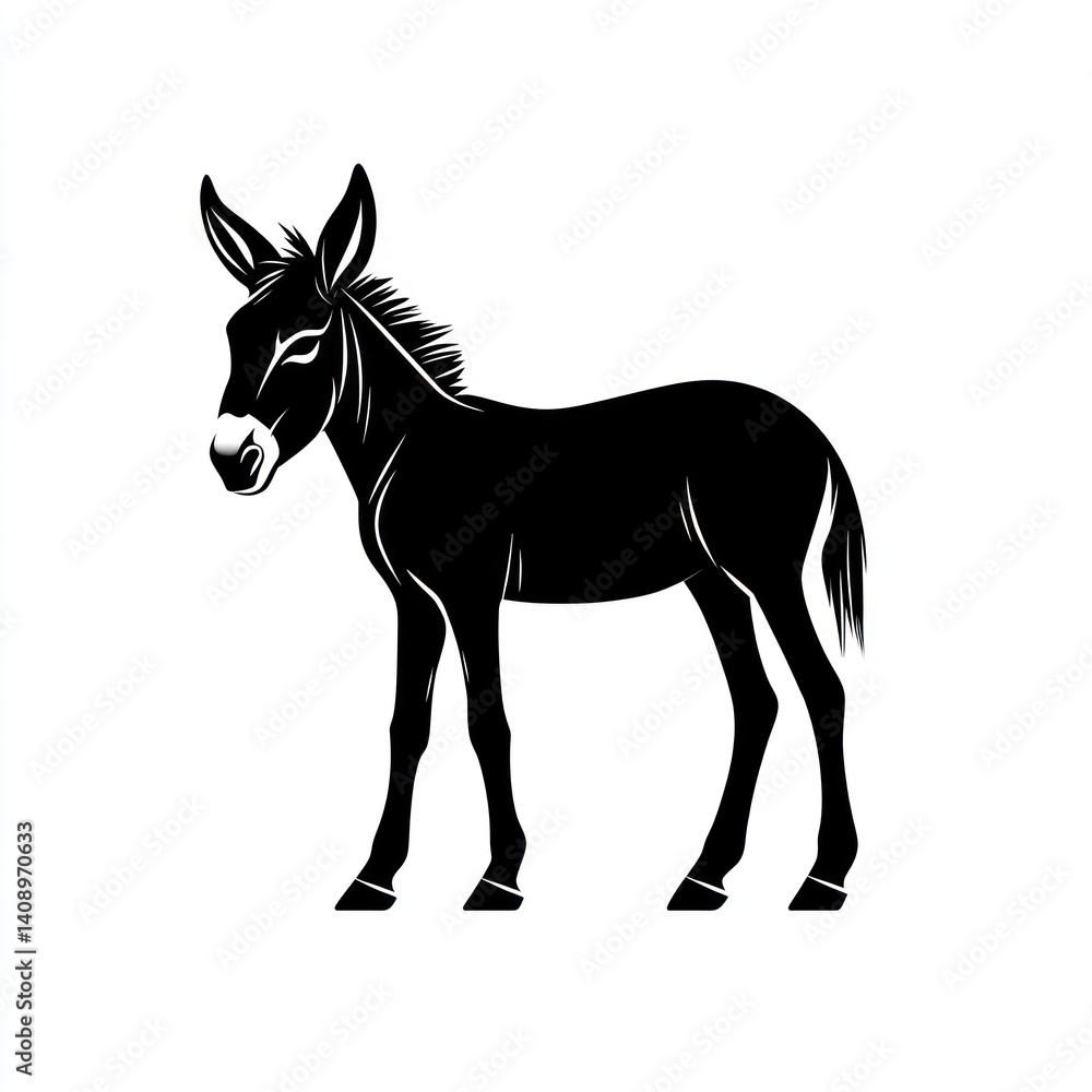 Fototapeta premium Donkey Silhouette Logo