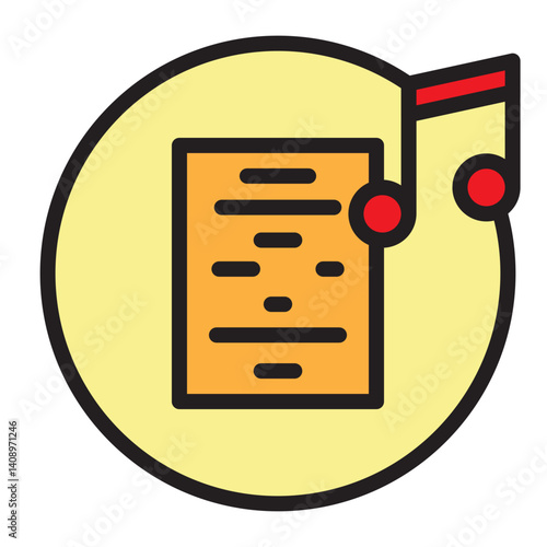 Rap Lyrics Book   Vector Filled Icon Design