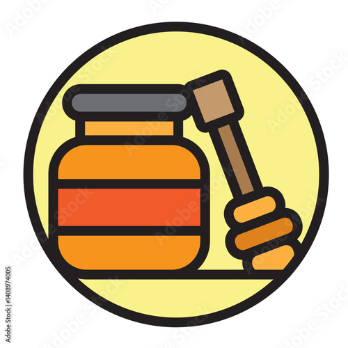 Honey Jar Vector Filled Icon Design