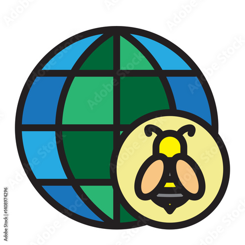 World Bee Day Symbol Vector Filled Icon Design
