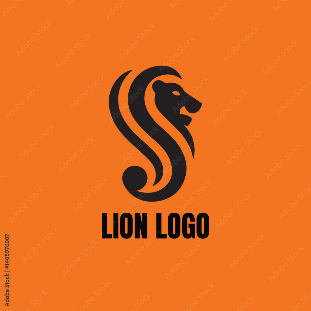Fototapeta premium lion logo vector silhouette for commercial use