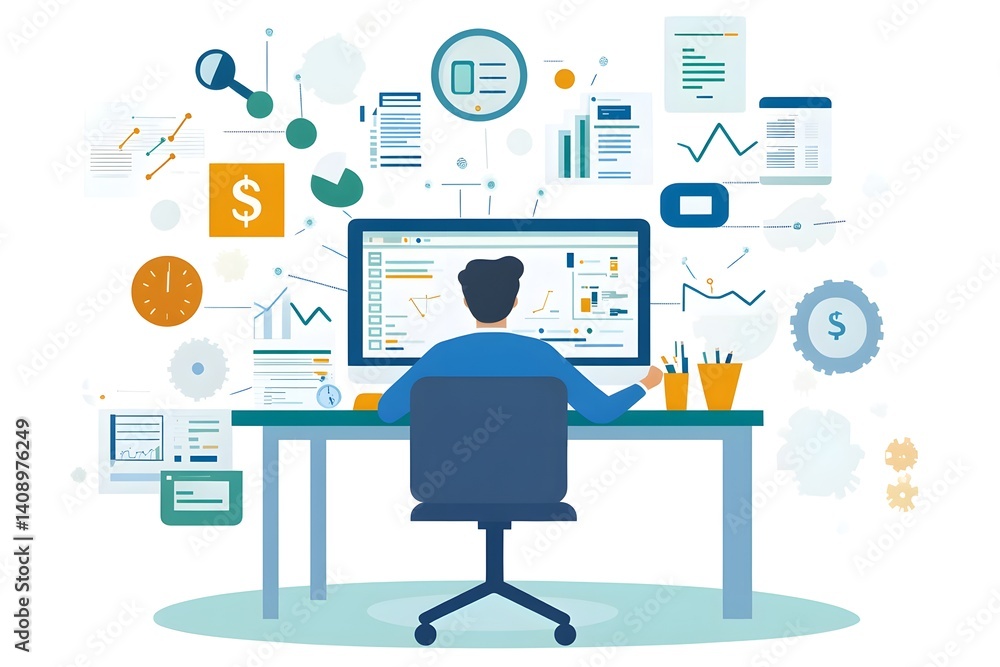 Data Analyst Working at Desk Data Analyst Working at Desk