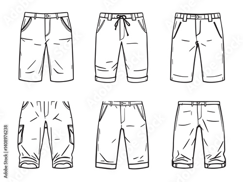 Chinos line art vector illustration