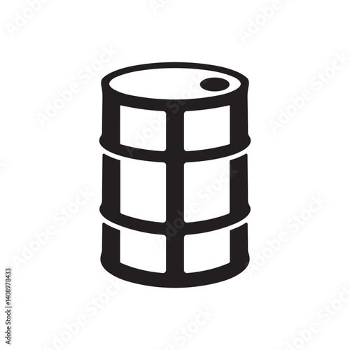 Oil barrel icon logo in black silhouette vector illustration