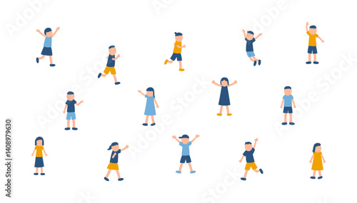 元気いっぱいな子供たちのイラスト