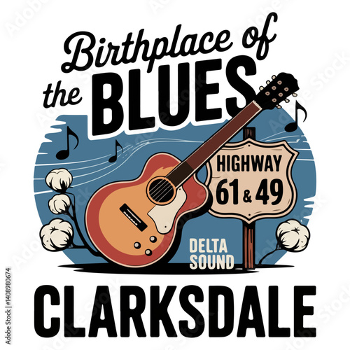 Clarksdale Blues Badge Delta Style
