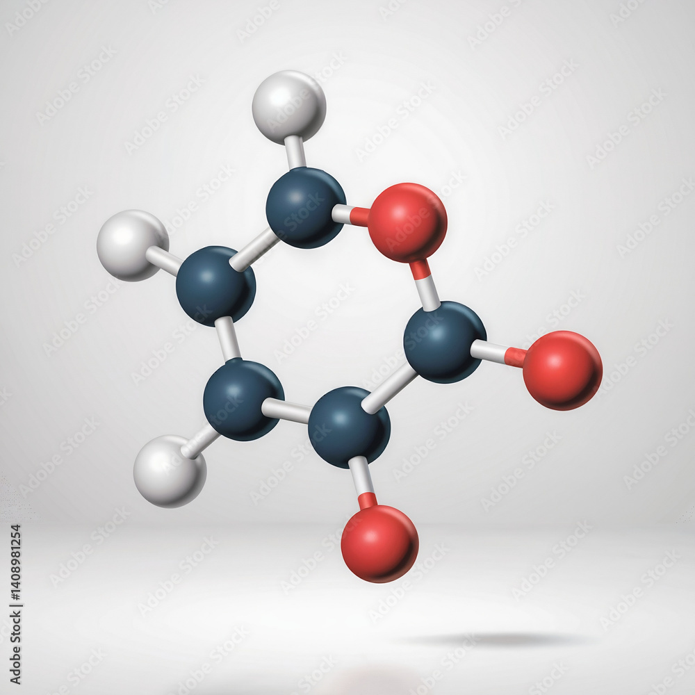 Obraz premium A highly detailed 3D rendering of amolecule showcasing its atomic structure with colored 
